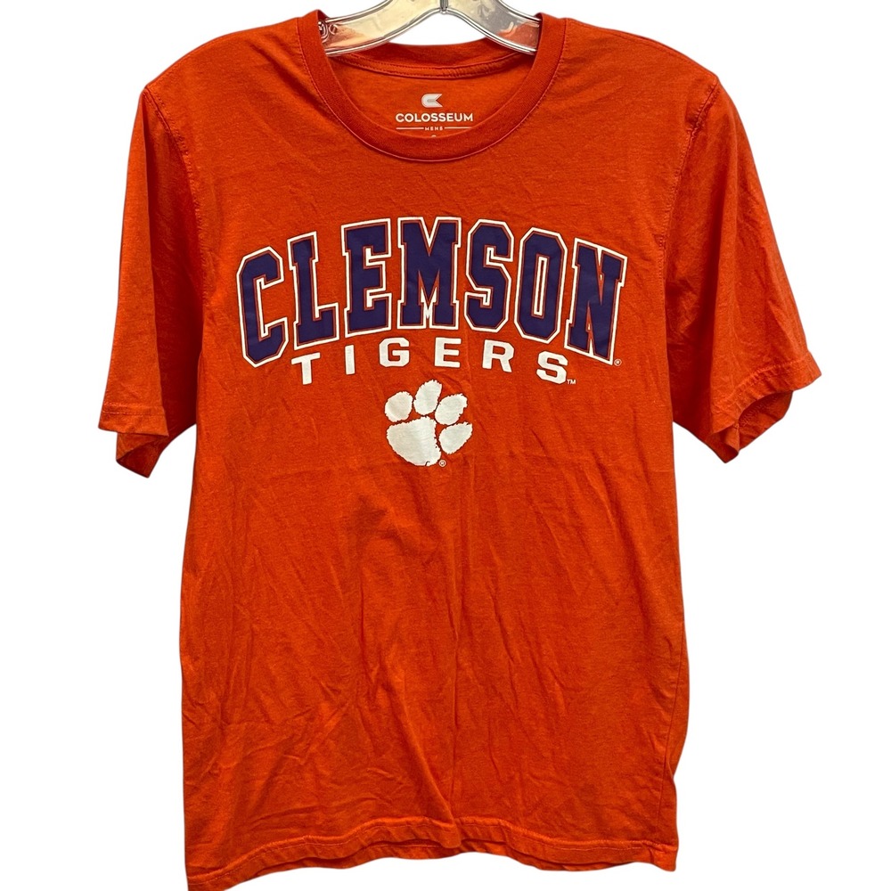 Colosseum‎ Clemson Tigers Paw Graphic Tee T-Shirt Orange Mens Size S